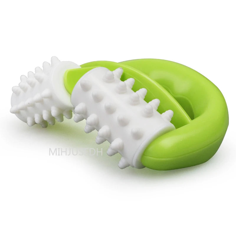 Handheld D-Shaped Double Roller Anti-Cellulite Massager — Slimming Tool for Face, Legs & Body