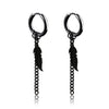 Punk Stainless Steel Stud Earrings Black – Unisex Vintage Hip Hop Ear Studs