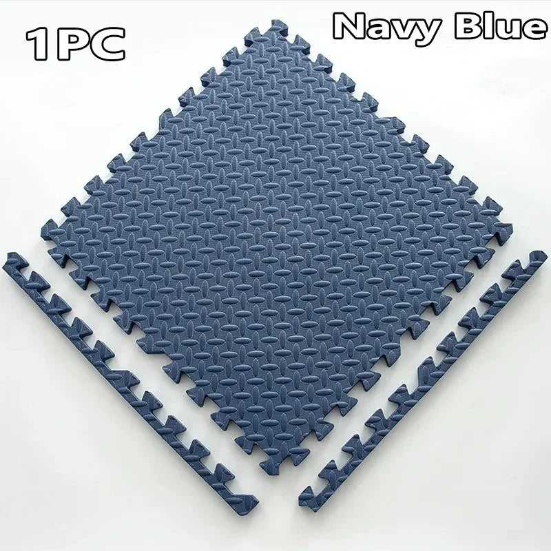 EVA Interlocking Floor Tile 30×30×1 cm (11.8×11.8×0.4 in) Leaf Texture Non-Slip Shock-Absorbing Gym, Yoga & Baby Play Mat