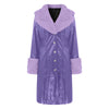 Women's PU Faux Leather Long Coat with Turn-Down Collar — Warm Casual Autumn Winter Jacket