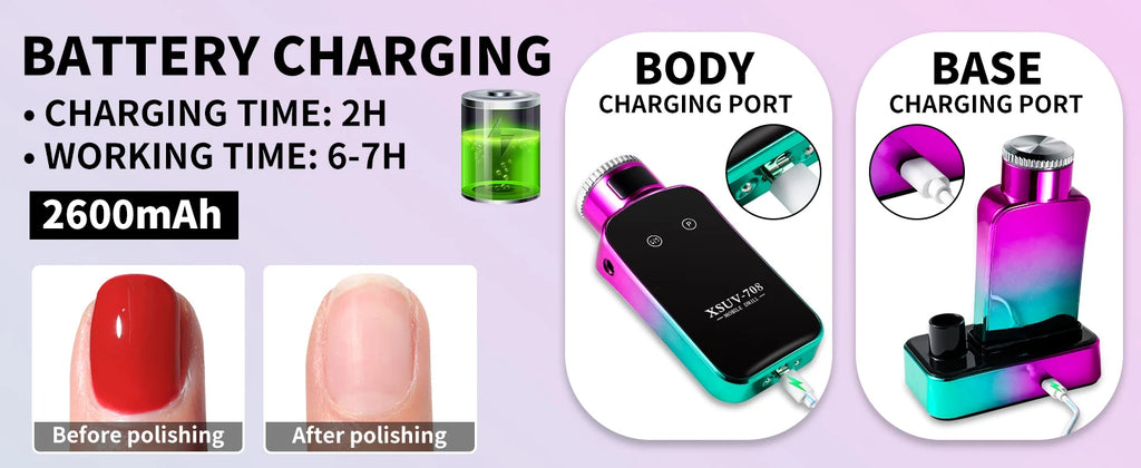 45,000 RPM Electric Nail Drill Kit — Professional Manicure & Pedicure Nail File Set with 11 Bits, Low Noise LCD, USB