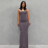 Spaghetti Strap Black Bodycon Trumpet Maxi Dress Y2K Sleeveless Long Evening Dress