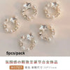 Flat Pearl & Rhinestone Nail Art Decorations - Metal Alloy Charms 1 Pack | Wreath Star Bow Butterfly Koi Manicure Accessories
