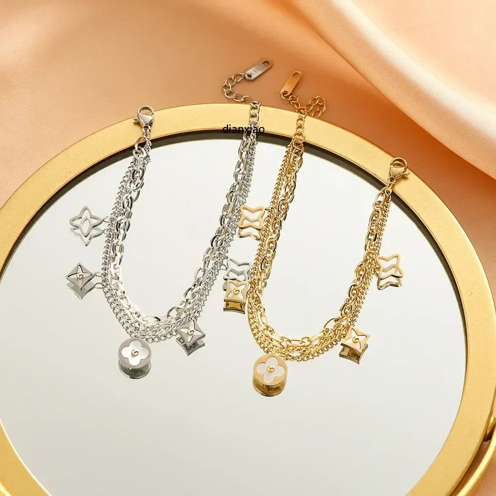 Japanese Korean Titanium-Style Stainless Steel Bracelet for Women - Hypoallergenic Chain Link Fashion Bracelet