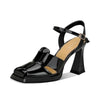 Women's High Heel Stiletto Sandals – PU Leather Platform Party Pumps with Ankle Strap, Thin Heel (5–8 cm / 2–3 in)