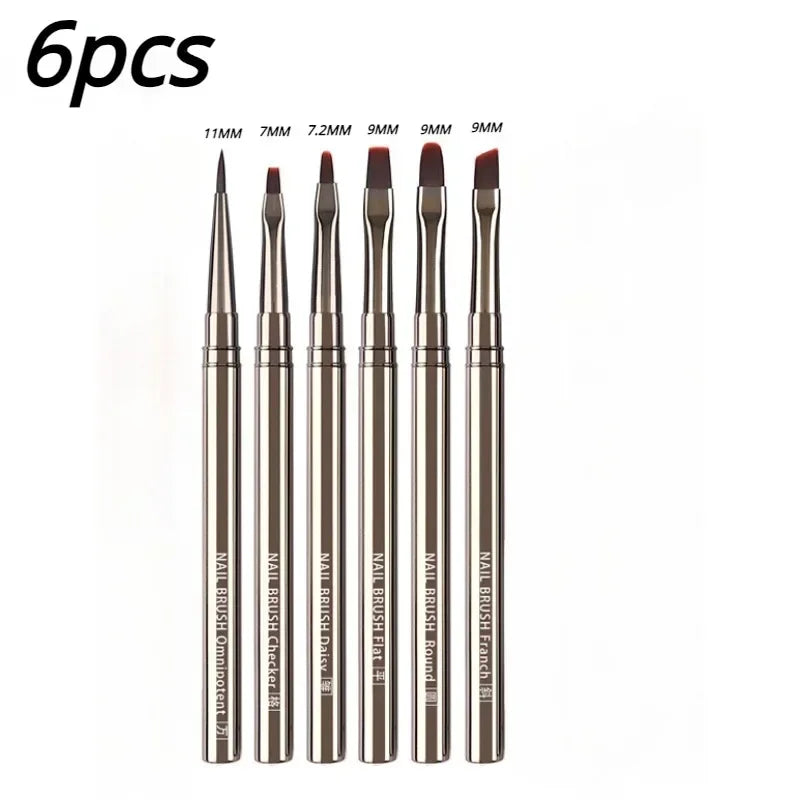 Professional Nail Art Liner Brush Set — Striping & Detailing Pens, 6–25 mm (0.24–0.98 in) Tips