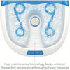 Heated Bubble Foot Spa Massager – Ultra-Quiet Heat Retention, 6 Hydrotherapy Jets & Rotating Pedicure Attachments