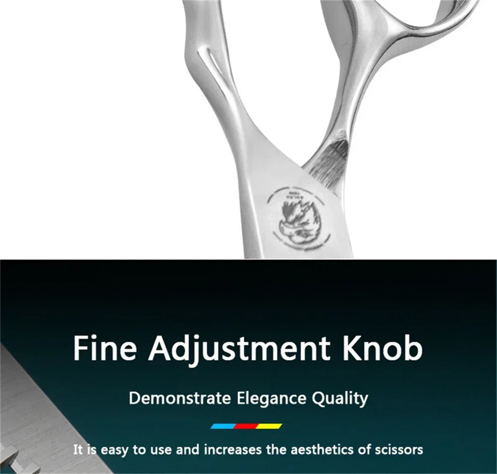 6.0-Inch (15 cm) Stainless Steel Hairdressing Scissors – Adjustable Thinning & Cutting Shears, Pro Salon Barber Styling Tool