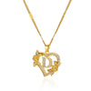 Heart Initial Necklace for Women - Gold Stainless Steel A-Z Alphabet Pendant, Birthday Gift