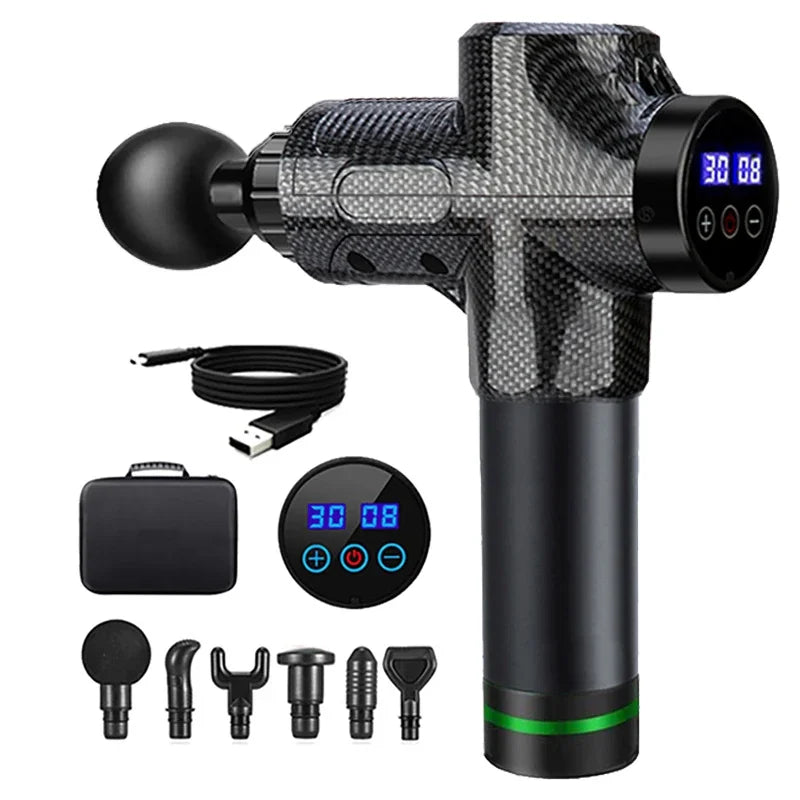 Deep Muscle Massage Gun — 30-Level Electric Percussion Pistol for Body, Neck, Back & Legs