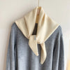 Women’s Korean-Style Triangle Knit Wool-Blend Scarf Shawl, Warm Winter Neck Wrap — 80–120 cm (31–47 in)