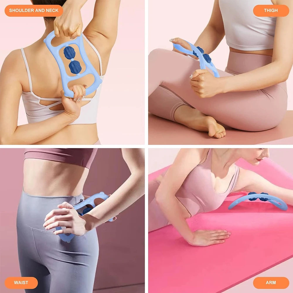 12-Wheel Manual Leg & Body Massage Roller – Full-Coverage Thigh, Calf & Arm Muscle Relief