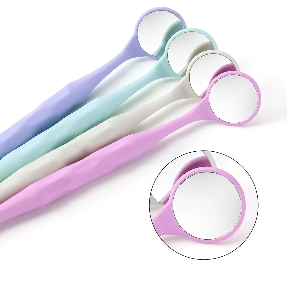 10-Pack Dental Mouth Mirrors Anti-Fog Autoclavable Front-Surface Exam Mirrors with Colorful Ergonomic Handles (17.5 x 2.2 cm / 6.9 x 0.87 in)