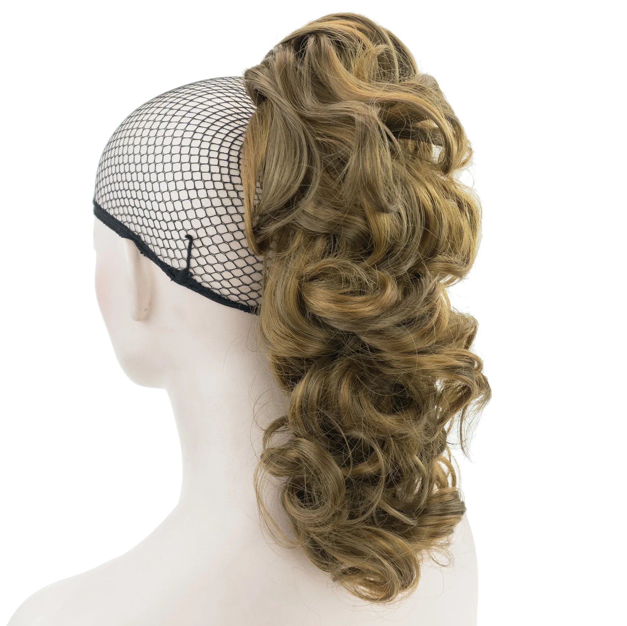 Soowee Short Curly Clip-In Ponytail Extension Black to Burgundy Synthetic Heat-Resistant Fiber