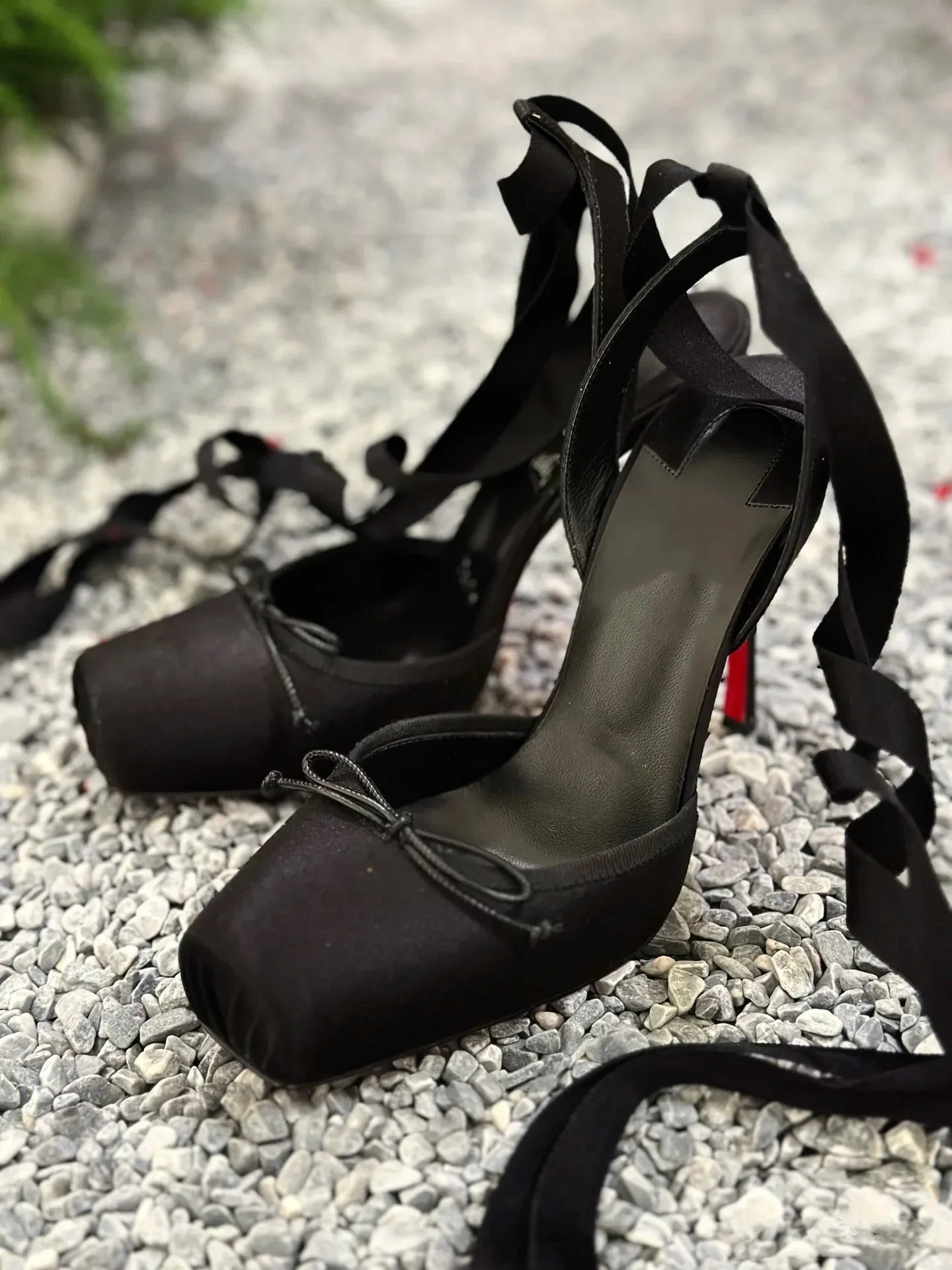 Women's Satin Square-Toe Ankle-Strap Stiletto Sandals, Party & Wedding Evening Heels