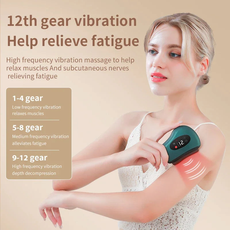 Electric Gua Sha Massager Heated Vibration Facial & Eye Massager for Neck, Face, Wrinkle Removal