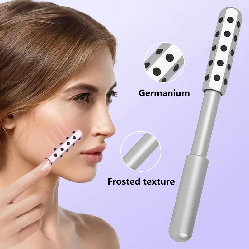 24 Germanium Face Massage Stick – Acupoint Roller Facial Massager & Gua Sha Tool for Women