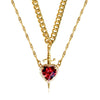 Heart and Sword Couple Necklace Set - Vintage Pendant Collarbone Chain for Women, Couples Gift
