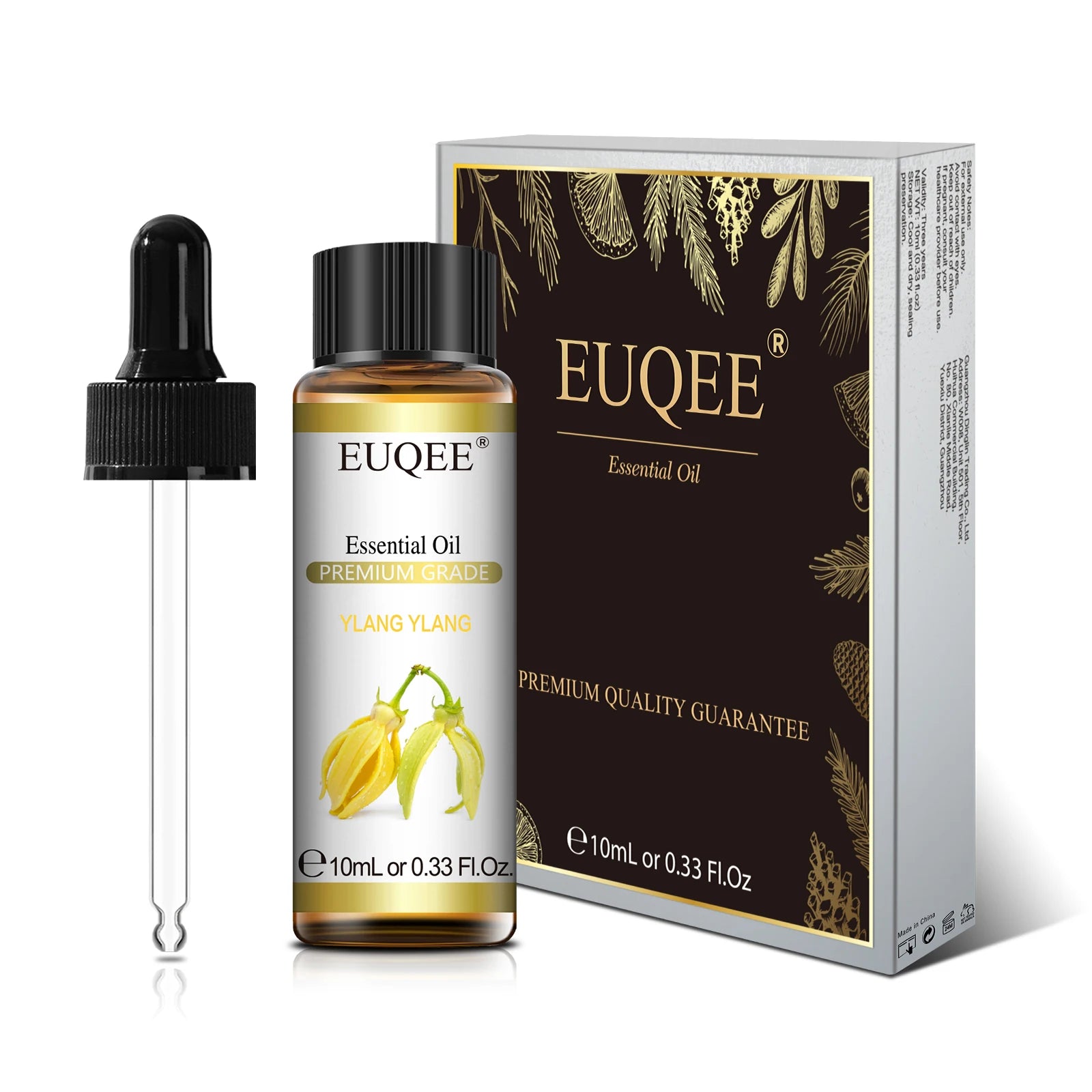 EUQEE 10ml Pure Essential Oil - Lavender, Jasmine, Eucalyptus, Vanilla, Sandalwood, Sweet Orange, Lemon, Oregano, Neroli
