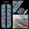 Mini Caviar Beads Nail Art 12-Grid Gold and Silver Micro Ball Charms 0.5–3mm (0.02–0.12in) with Magnetic Picker Pen