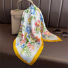 Luxury Satin Square Scarf 70 x 70 cm (27.6 x 27.6 in) – Silk-Feel Polyester Shawl Hijab Neckerchief Hair Ribbon Headband Bandana