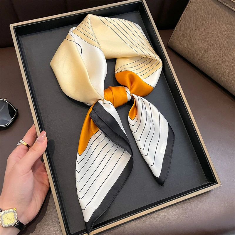 Bohemian Paisley Satin-Feel Polyester Square Scarf for Women 70×70 cm (27.6×27.6 in) – Neck, Hair, Bandana Shawl