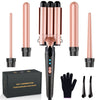 5-in-1 Hair Waver Curling Iron 3-Barrel Crimper Fast Heat Interchangeable Wands