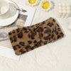 AWAYTR Women's Plush Cross Headband - Leopard Print Elastic Turban Hairband, Warm Autumn Winter Hair Accessory