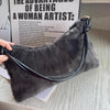 Real Mink Fur Shoulder Bag Luxury Women's Fur Crossbody Handbag