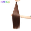 3-Pack 28-Inch (71 cm) Straight Crochet Braids Synthetic Hair Extensions High-Temperature Ombre Blonde Brown Gray