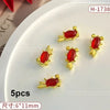 Flat Pearl & Rhinestone Nail Art Decorations - Metal Alloy Charms 1 Pack | Wreath Star Bow Butterfly Koi Manicure Accessories