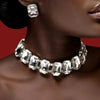 Bridal Crystal Choker Necklace & Earrings Set – 2-Piece Rhinestone Wedding Jewelry for Bride & Bridesmaids