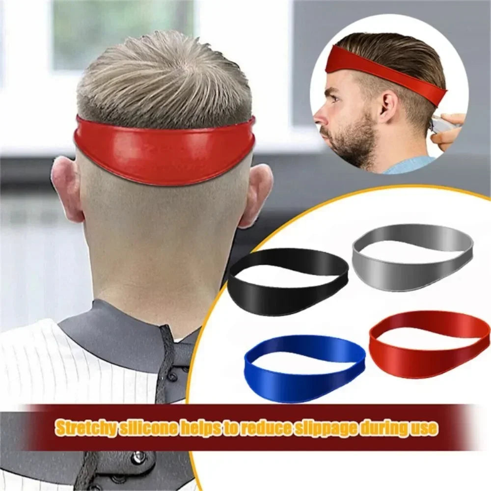 Silicone Neckline Haircut Guide Headband – Curved Barber Template for DIY Fades, Hands-Free Trimming (Fits Most 21.5 in / 54.6 cm)