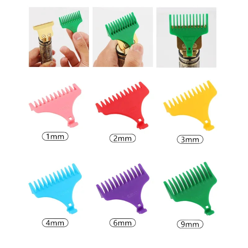 6-Pack Hair Clipper Guard Set – 1mm (0.04") 2mm (0.08") 3mm (0.12") 4mm (0.16") 6mm (0.24") 9mm (0.35") – Universal Trimmer Guide Combs for Hair Cutting & Styling