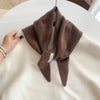 Women’s Korean-Style Triangle Knit Wool-Blend Scarf Shawl, Warm Winter Neck Wrap — 80–120 cm (31–47 in)