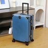 Aluminum Frame Spinner Luggage – Hardside Polycarbonate Suitcase 20/24/26/28 in (50/61/66/71 cm) with Built-in Combination Lock & Leather Trim