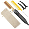 Pink Electric Hot Comb Hair Straightener for Hair, Beard & Wigs – Portable Wet/Dry Heat Press Styling Tool