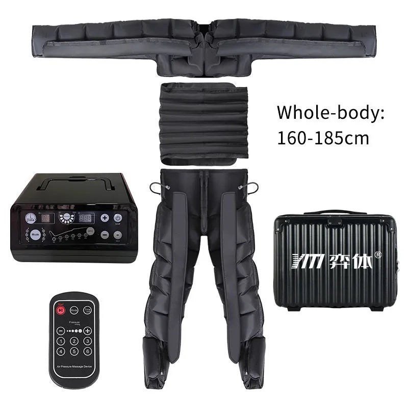 6-Chamber Whole-Body Pneumatic Compression System - Air Lymphatic Drainage Leg & Foot Massager