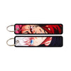 Anime Embroidered Keychain Double-Sided Key Fob 3 x 13 cm (1.2 x 5.1 in) for Backpacks Cars Motorcycles Gift