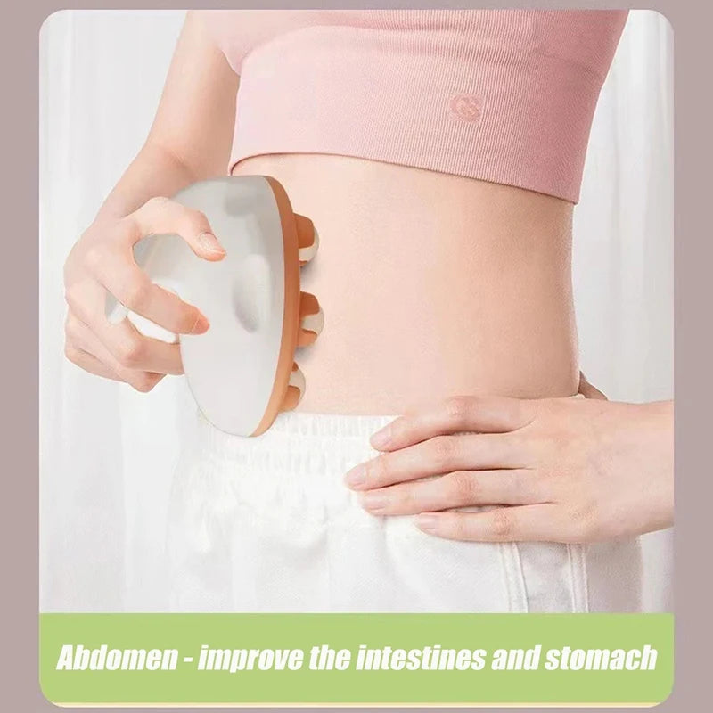 360° Metal Ball Handheld Massager – Deep Tissue Body Roller for Neck, Back, Abdomen & Thigh Pain Relief