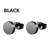 Punk Stainless Steel Stud Earrings Black – Unisex Vintage Hip Hop Ear Studs