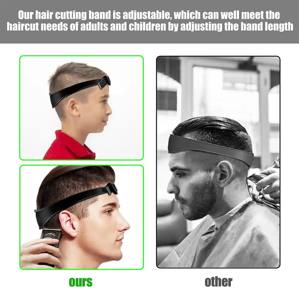 Adjustable Hairline & Neckline Trimming Guide Set – DIY Haircut Template with Silicone Headband & Clipper Comb