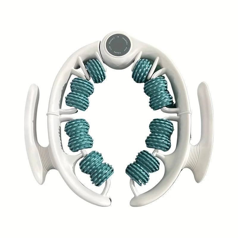 14-Wheel Yoga Fitness Roller with Leg Holders – Deep Tissue Muscle Massager & Mobility Trainer