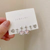 Korean Star Moon Butterfly Stud Earring Set Vintage Aesthetic Heart Y2K Jewelry for Women