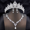 Opal Blue Bridal Tiara Jewelry Set – Crown, Necklace & Earrings for Wedding, Prom & Pageant
