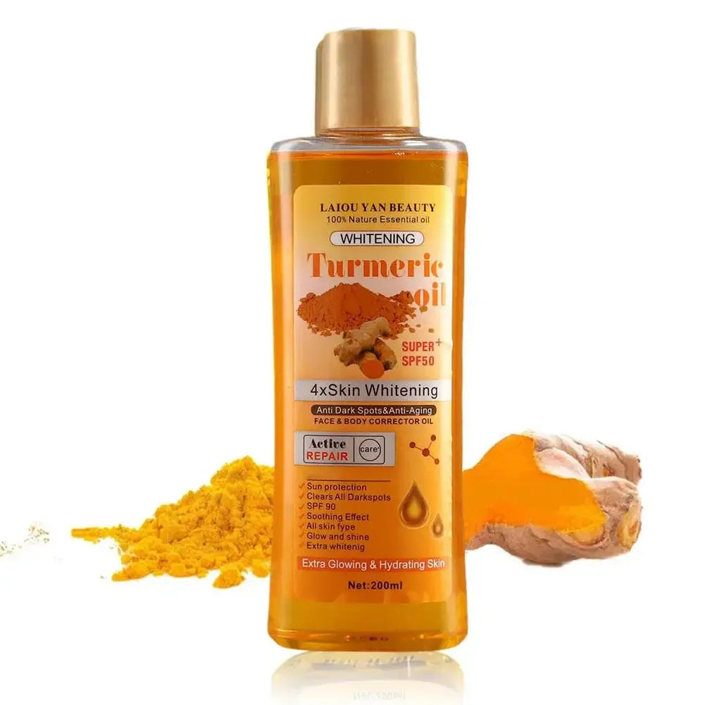 Turmeric Essential Oil 200ml (6.8 fl oz) - Facial & Body Massage Oil, Moisturizing Aromatherapy, Brightening & Smoothing Skin Care
