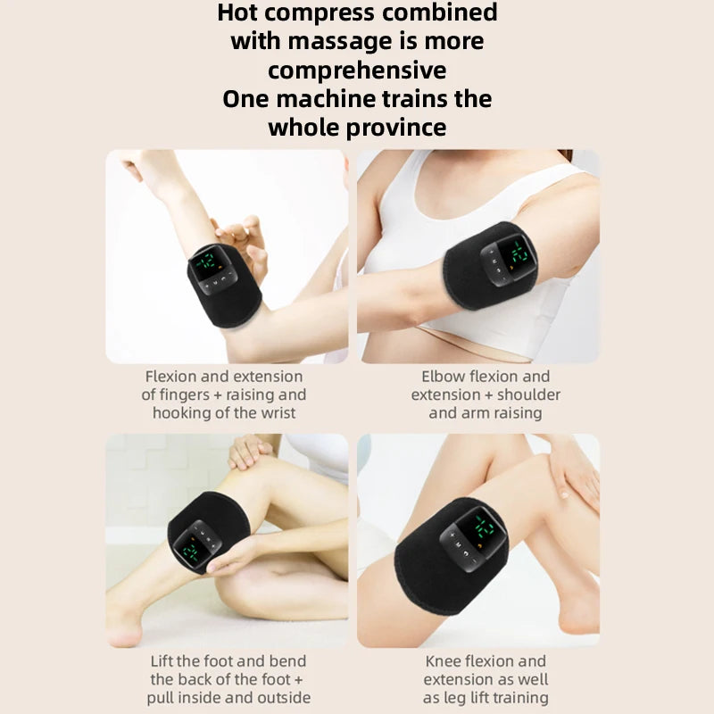 TENS Pulse Heated Vibration Massager Belt – Portable Remote Electric Trainer for Hands, Wrists, Arms, Calves & Thighs