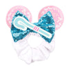 Disney Mouse Ears Sequin Velvet Bow Elastic Headband 4 in (10 cm) – Women's & Girls Party Hair Accessory
