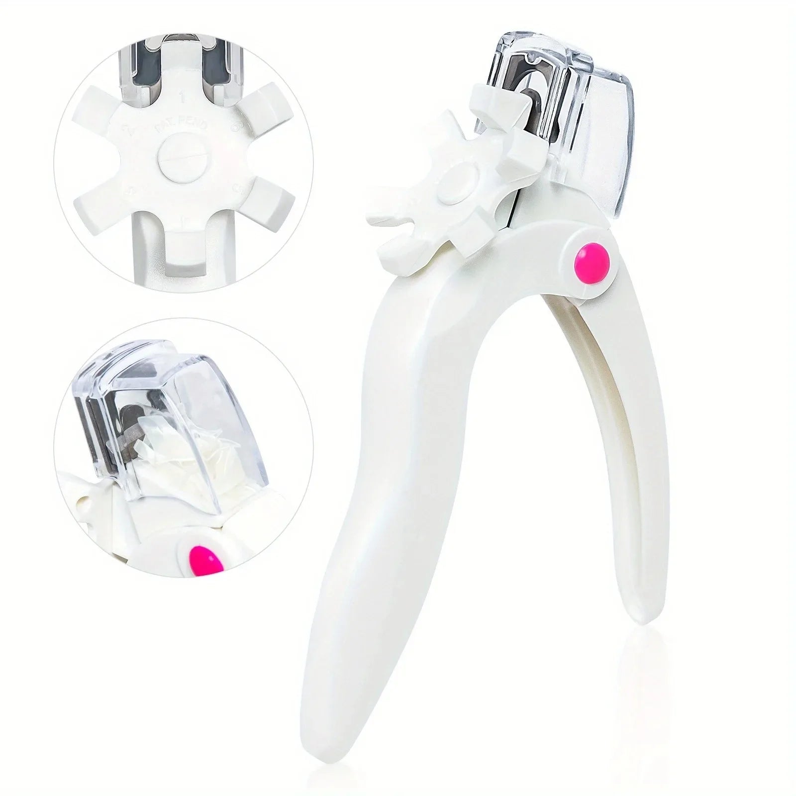 U-Shaped Nail Tip Cutter Trimmer for Acrylic False Nails - Adjustable Scissors with Stainless Steel File