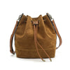 AFKOMST Leather Bucket Bag - Drawstring Crossbody Purse for Women, Medium (9.5 in x 11 in x 5.5 in / 25 x 28 x 14 cm) Hobo Tote with 2 Detachable Shoulder Straps